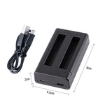Caricabatterie USB a Doppia Batteria con Cavo e Indicatore Luminoso (Nero) per Insta360 X3 DCA2121B 20050