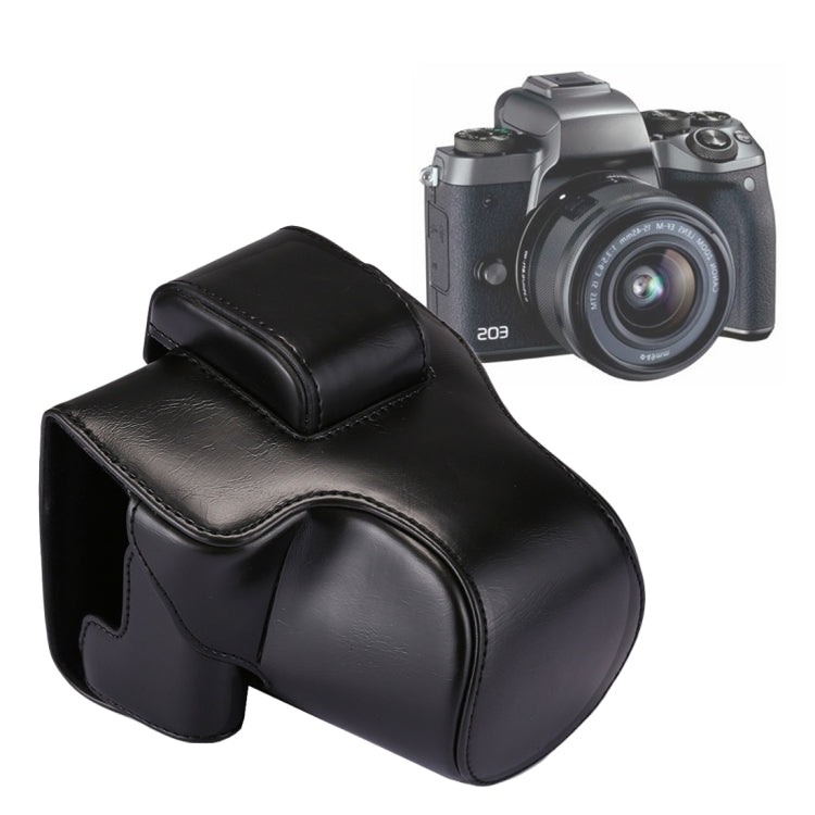 Custodia in pelle PU per fotocamera full body con cinturino per Canon EOS M5, For EOS M5