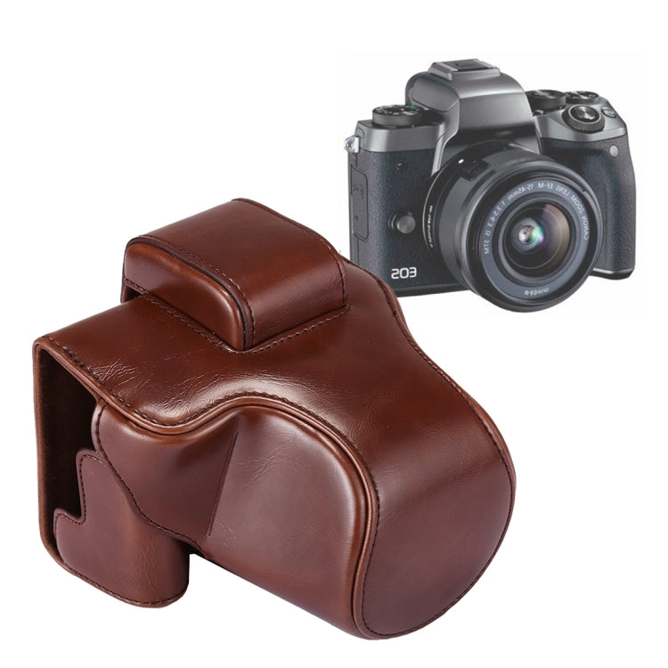 Custodia in pelle PU per fotocamera full body con cinturino per Canon EOS M5, For EOS M5