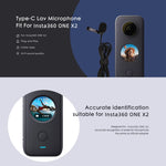 Per microfono di registrazione Lavalier Clip Type-C Insta360 ONE X2, For Insta360 ONE X2