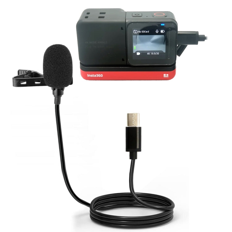 Per microfono di registrazione Lavalier Clip Type-C Insta360 ONE R, For Insta360 ONE R