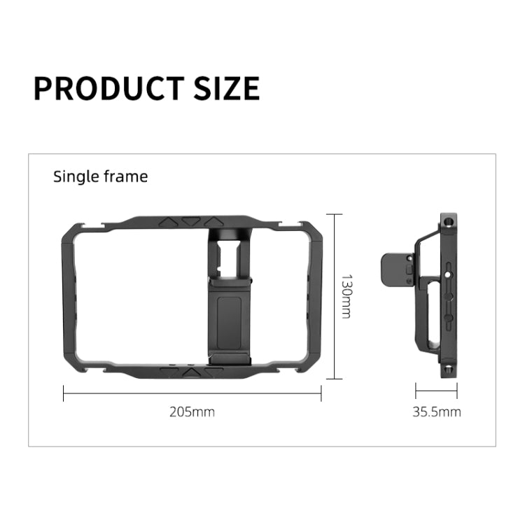 YELANGU LW-B01-1 Vlogging Trasmissione in diretta Smartphone Video Rig Gabbia metallica, LW-B01-1