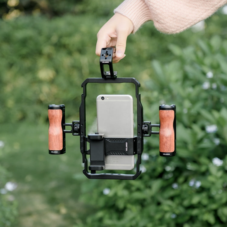 YELANGU LW-B01-3 Stabilizzatore video portatile Maniglia superiore con scarpe fredde per gabbia LW-B01, LW-B01-3