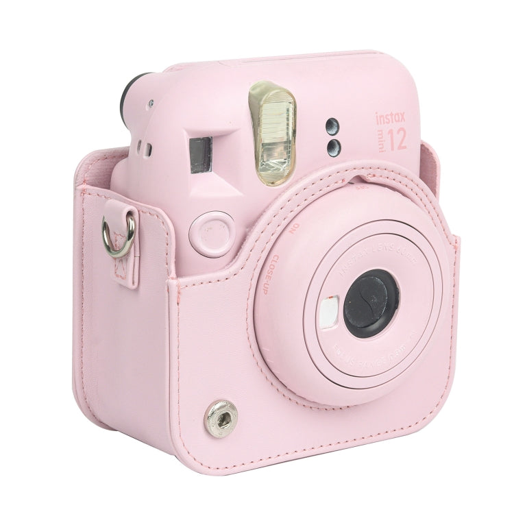 Per FUJIFILM instax mini 12 Borsa per fotocamera con custodia in pelle per tutto il corpo con cinturino