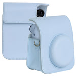 Per FUJIFILM instax mini 12 Borsa per fotocamera con custodia in pelle per tutto il corpo con cinturino