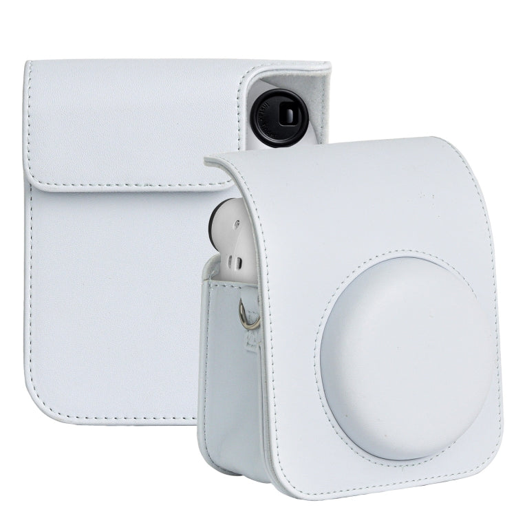 Per FUJIFILM instax mini 12 Borsa per fotocamera con custodia in pelle per tutto il corpo con cinturino