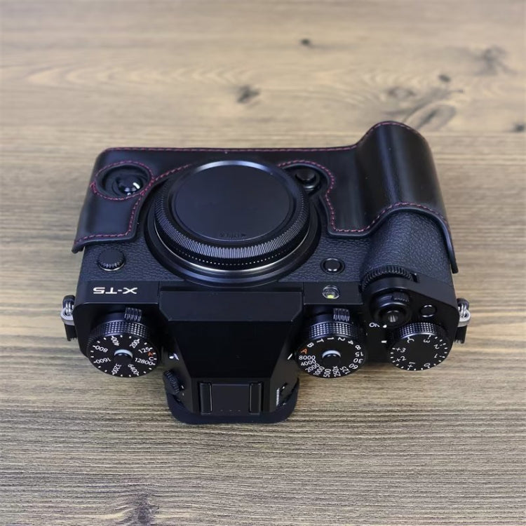Per FUJIFILM X-T5 Base mezza custodia per fotocamera in pelle PU con filettatura da 1/4 di pollice, For FUJIFILM X-T5