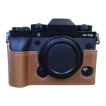 Per FUJIFILM X-T5 Base mezza custodia per fotocamera in pelle PU con filettatura da 1/4 di pollice, For FUJIFILM X-T5