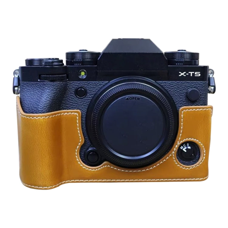 Per FUJIFILM X-T5 Base mezza custodia per fotocamera in pelle PU con filettatura da 1/4 di pollice, For FUJIFILM X-T5