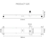 YELANGU YLG0119A Binario di scorrimento per giunzioni da 60 cm + Fibbia per binario per carrello per fotocamere reflex / videocamere, 60cm Rail Track + Rail Buckle