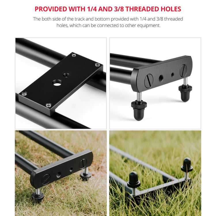 YELANGU YLG0119A Binario di scorrimento per giunzioni da 60 cm + Fibbia per binario per carrello per fotocamere reflex / videocamere, 60cm Rail Track + Rail Buckle