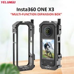 Per Insta360 X3 YELANGU LW-ONE X3 Custodia con telaio esteso con gabbia metallica, LW-ONE X3