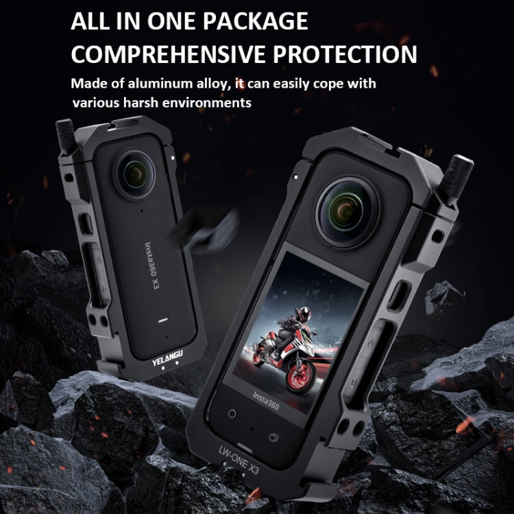 Per Insta360 X3 YELANGU LW-ONE X3 Custodia con telaio esteso con gabbia metallica, LW-ONE X3