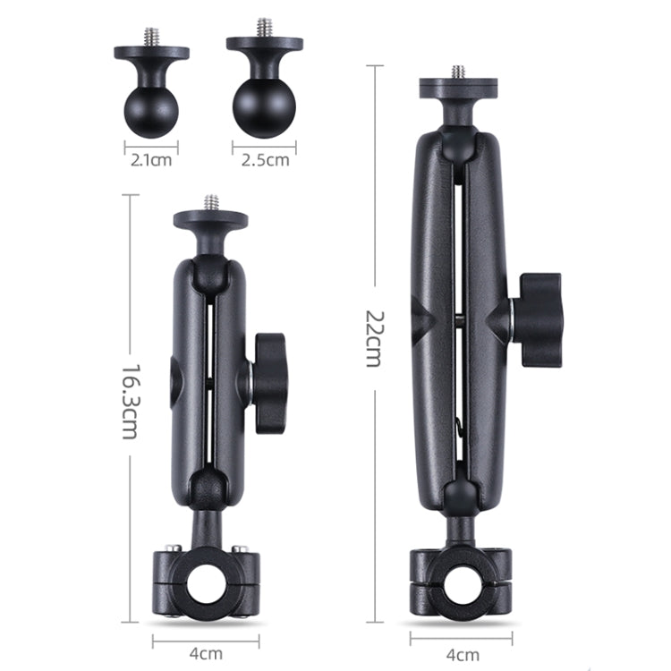 Supporto fisso per manubrio anteriore auto Ballhead da 21 mm con adattatore per treppiede e vite per GoPro Hero11 Nero / HERO10 Nero /9 Nero /8 Nero /7 /6 /5 /5 Sessione /4 Sessione /4 /3+ /3 /2 /1, DJI Osmo Action e altre action camera, 21mm 16.3cm
