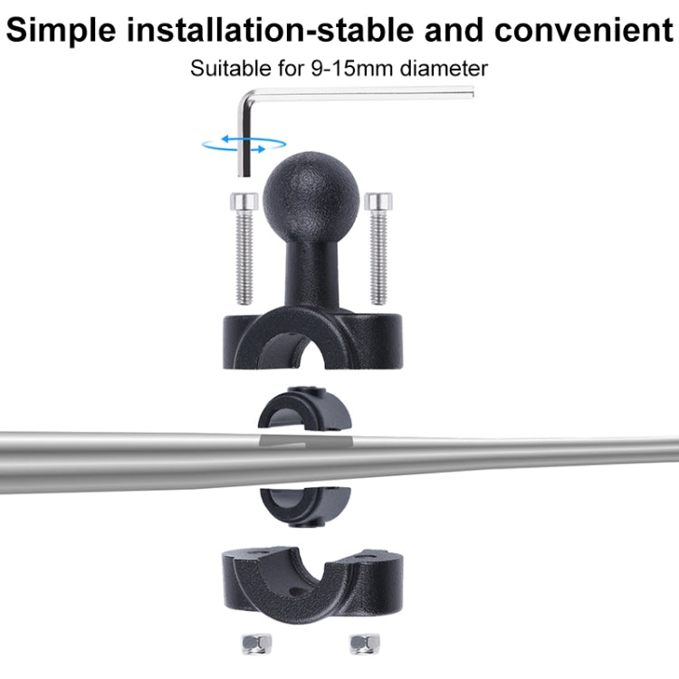 Supporto fisso per manubrio anteriore auto Ballhead da 25 mm con adattatore per treppiede e vite per GoPro Hero11 Nero / HERO10 Nero /9 Nero /8 Nero /7 /6 /5 /5 Sessione /4 Sessione /4 /3+ /3 /2 /1, DJI Osmo Action e altre action camera, 25mm 22cm