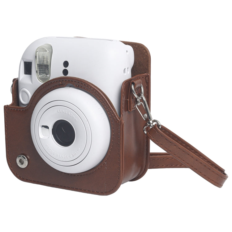 Per FUJIFILM Instax mini 12 Custodia in pelle Borsa per fotocamera a corpo intero con tracolla, For FUJIFILM Instax mini 12