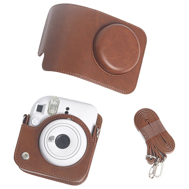 Per FUJIFILM Instax mini 12 Custodia in pelle Borsa per fotocamera a corpo intero con tracolla, For FUJIFILM Instax mini 12