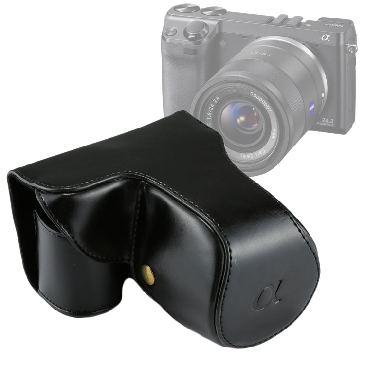 Custodia in pelle PU per fotocamera full body con cinturino per Sony NEX 7 / F3 (obiettivo 18-55 mm), For Sony NEX 7 / F3, For Sony NEX 7