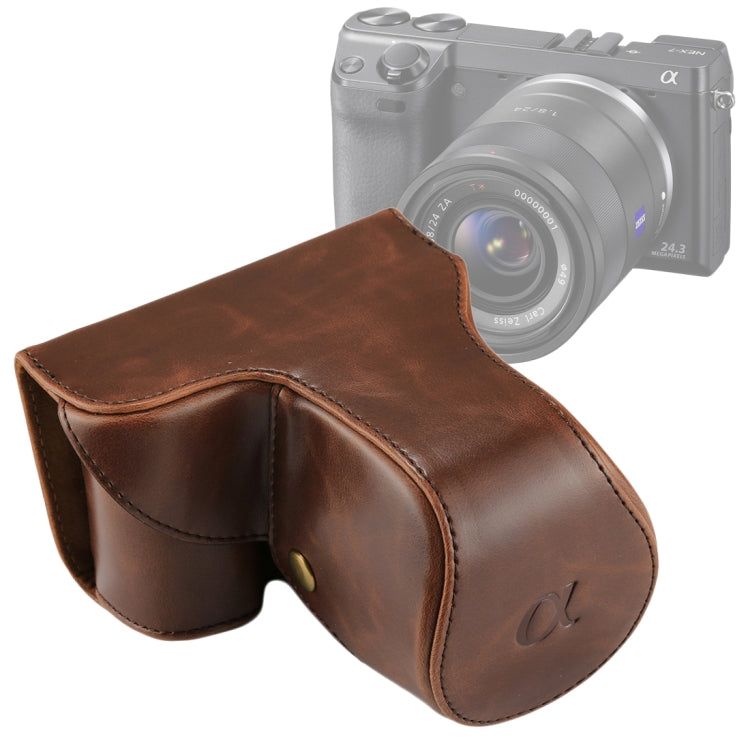 Custodia in pelle PU per fotocamera full body con cinturino per Sony NEX 7 / F3 (obiettivo 18-55 mm), For Sony NEX 7 / F3, For Sony NEX 7