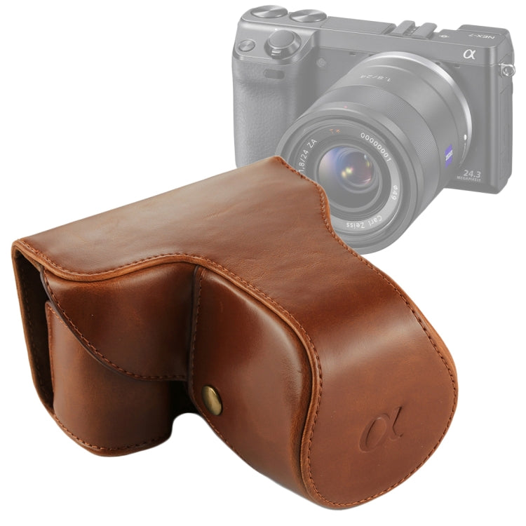 Custodia in pelle PU per fotocamera full body con cinturino per Sony NEX 7 / F3 (obiettivo 18-55 mm), For Sony NEX 7 / F3, For Sony NEX 7
