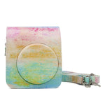 Borsa protettiva per fotocamera in pelle PU modello pittura a olio arcobaleno per fotocamera FUJIFILM Instax Mini70, Rainbow Oil painting