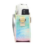 Borsa protettiva per fotocamera in pelle PU modello pittura a olio arcobaleno per fotocamera FUJIFILM Instax Mini70, Rainbow Oil painting