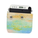 Borsa protettiva per fotocamera in pelle PU modello pittura a olio arcobaleno per fotocamera FUJIFILM Instax Mini70, Rainbow Oil painting