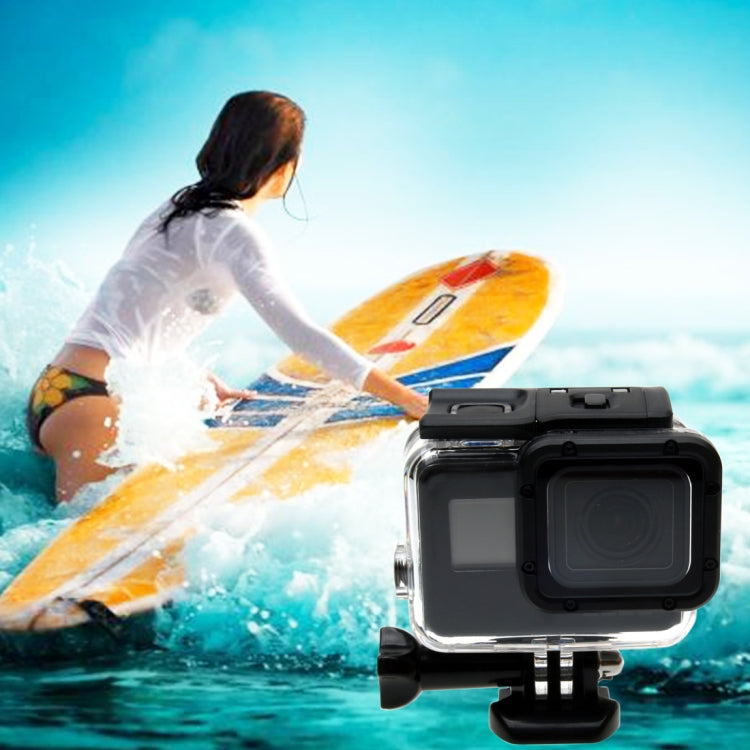Per GoPro HERO6 /5 Custodia protettiva impermeabile da 30 m + copertura posteriore cava con fibbia di montaggio e vite di base, non è necessario smontare l'obiettivo (GP413), Housing Case+ Back cover