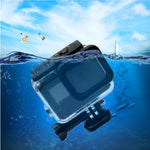 Per GoPro HERO6 /5 Custodia protettiva impermeabile da 30 m + copertura posteriore cava con fibbia di montaggio e vite di base, non è necessario smontare l'obiettivo (GP413), Housing Case+ Back cover