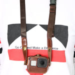 Per GoPro HERO7 Nero /6/5 Custodia in pelle PU con tracolla e pulsanti, PU Leather (Brown), PU Leather (Coffee), PU Leather (Black)
