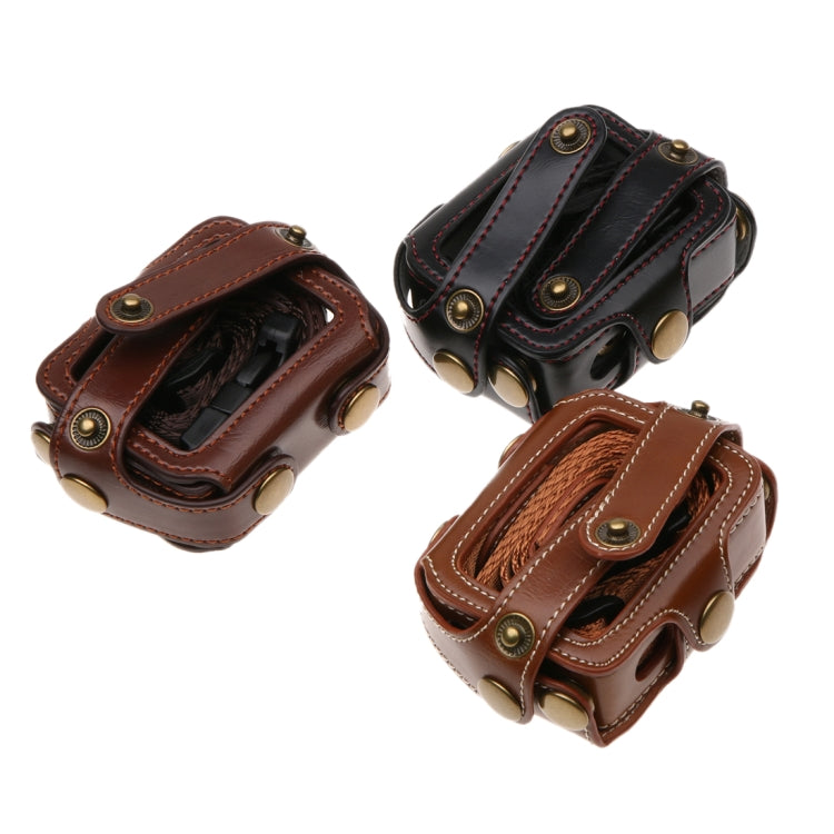 Per GoPro HERO7 Nero /6/5 Custodia in pelle PU con tracolla e pulsanti, PU Leather (Brown), PU Leather (Coffee), PU Leather (Black)