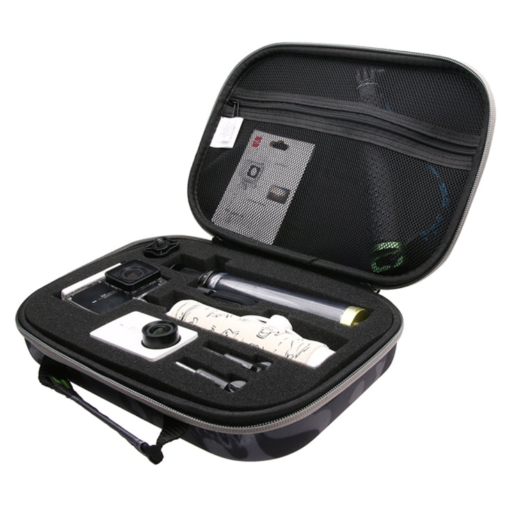 Custodia portatile impermeabile antiurto in EVA con motivo mimetico per GoPro Hero11 Black / HERO10 Black / HERO9 Black / HERO8 Black /7 /6 /5 /4 /3+ /3 /2 /1, DJI Osmo Action e altri accessori per action cam, dimensioni: 27 cmx 19 x 7 cm              ...