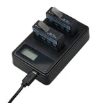 Caricabatterie doppio per schermo LCD con cavo USB per fotocamera sportiva Xiaoyi 4K, visualizza la capacità di ricarica (XM47), LCD Screen Battery Charger