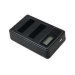 Caricabatterie doppio per schermo LCD con cavo USB per fotocamera sportiva Xiaoyi 4K, visualizza la capacità di ricarica (XM47), LCD Screen Battery Charger