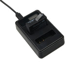 Caricabatterie doppio per schermo LCD con cavo USB per fotocamera sportiva Xiaoyi 4K, visualizza la capacità di ricarica (XM47), LCD Screen Battery Charger