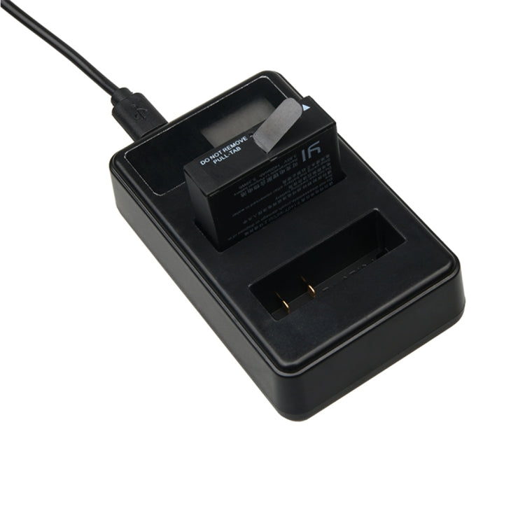 Caricabatterie doppio per schermo LCD con cavo USB per fotocamera sportiva Xiaoyi 4K, visualizza la capacità di ricarica (XM47), LCD Screen Battery Charger