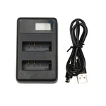 Caricabatterie doppio per schermo LCD con cavo USB per fotocamera sportiva Xiaoyi 4K, visualizza la capacità di ricarica (XM47), LCD Screen Battery Charger
