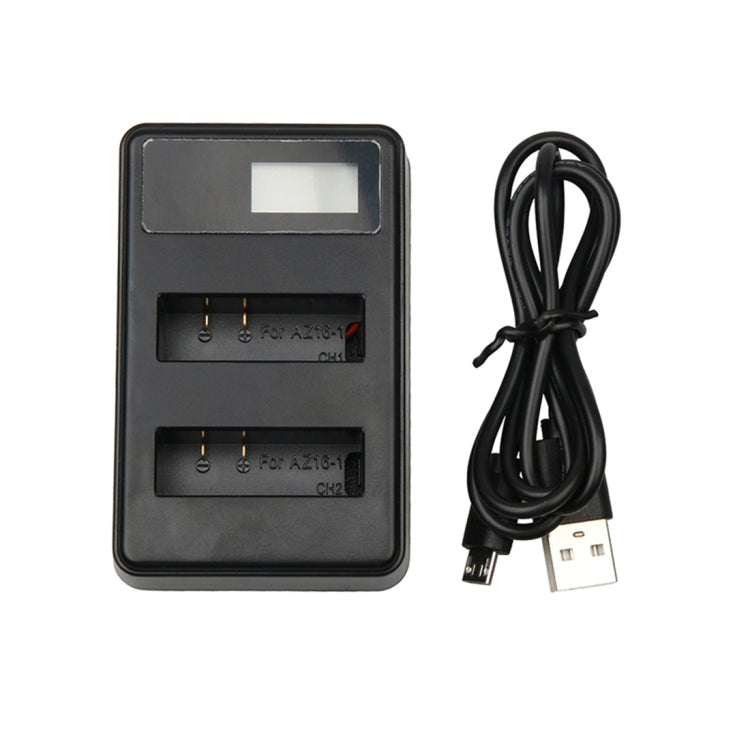 Caricabatterie doppio per schermo LCD con cavo USB per fotocamera sportiva Xiaoyi 4K, visualizza la capacità di ricarica (XM47), LCD Screen Battery Charger
