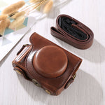 Custodia in pelle PU per fotocamera full body con cinturino per Canon G9X / G9X II, For G9X