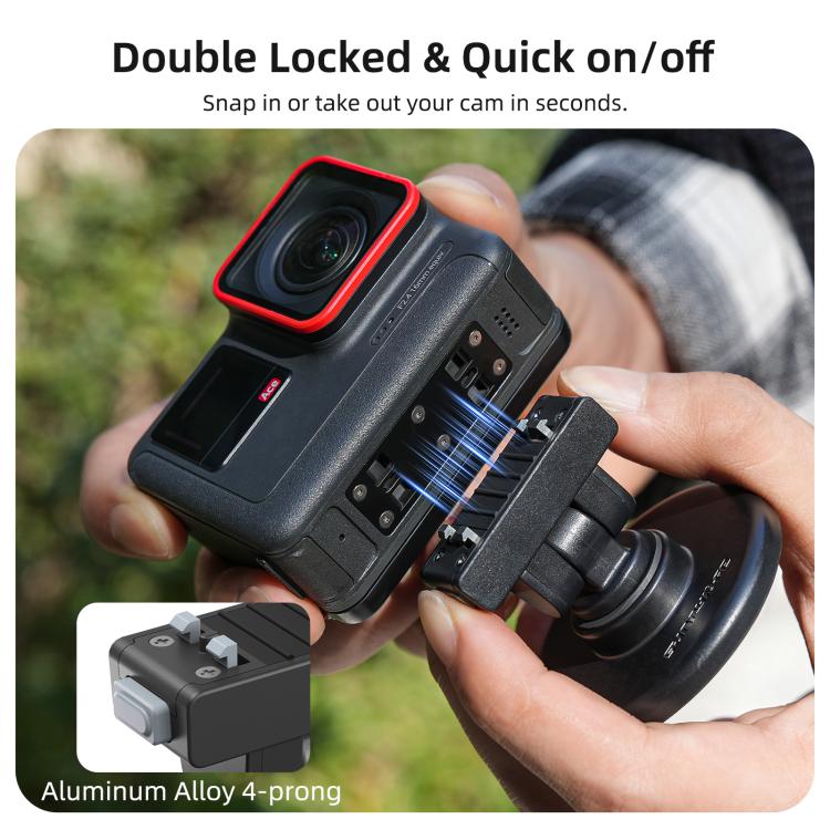 Supporto magnetico a sgancio rapido Sunnylife con inclinazione regolabile di 1/4 e 180° per Insta360 X4 Air / X5 / Ace / Ace Pro 2 / 1, DZ-142 For Insta360 X4 Air / X5