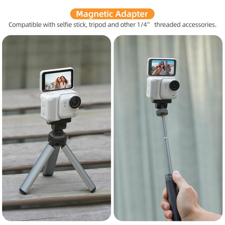 Per Insta360 GO Ultra, supporto magnetico a sgancio rapido Sunnylife, staffa da tavolo regolabile con inclinazione di 1/4 e 180°., DZ-143 For Insta360 GO Ultra