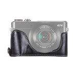 Base mezza custodia per fotocamera in pelle PU con filo da 1/4 di pollice per Canon G7 X Mark II, For Canon G7X2