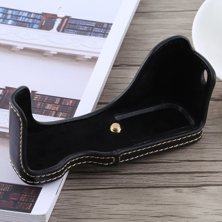 Base mezza custodia per fotocamera in pelle PU con filo da 1/4 di pollice per Canon G7 X Mark II, For Canon G7X2