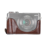 Base mezza custodia per fotocamera in pelle PU con filo da 1/4 di pollice per Canon G7 X Mark II, For Canon G7X2