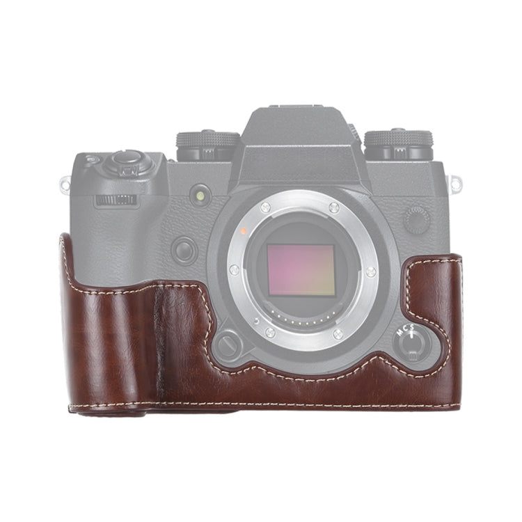 Base mezza custodia per fotocamera in pelle PU con filo da 1/4 di pollice per FUJIFILM X-H1, For FUJIFILM X-H1, For FUJIFILM XH1