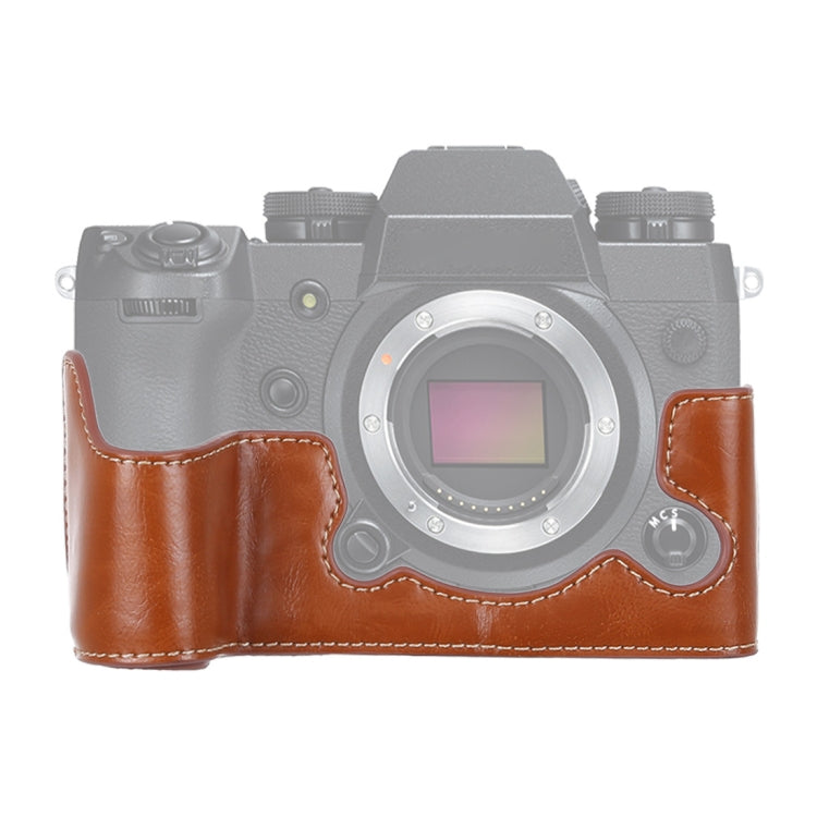 Base mezza custodia per fotocamera in pelle PU con filo da 1/4 di pollice per FUJIFILM X-H1, For FUJIFILM X-H1, For FUJIFILM XH1