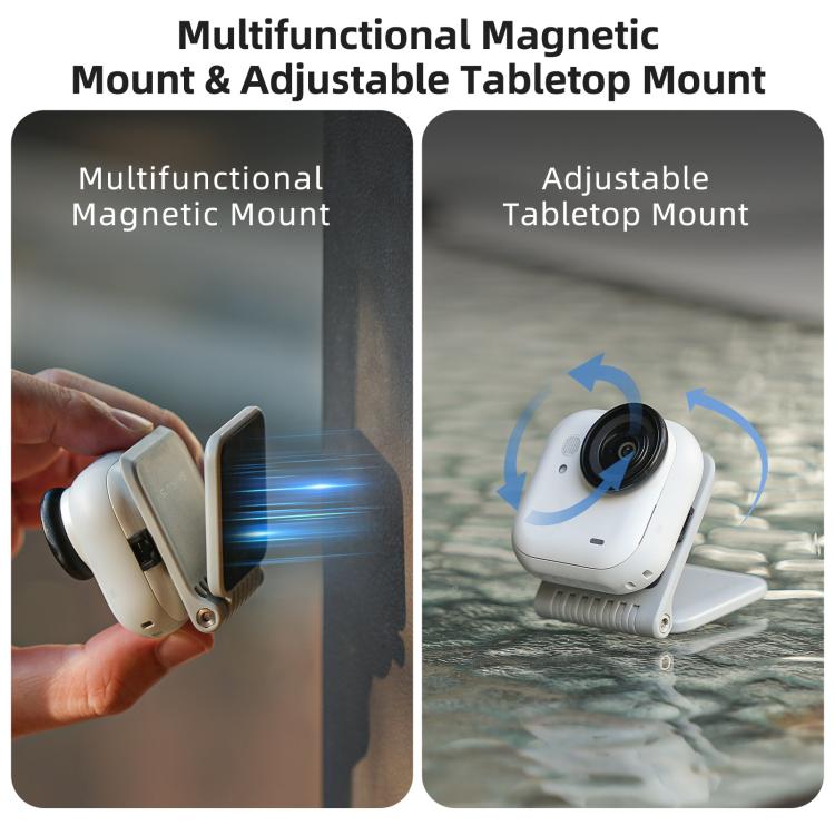 Supporto magnetico universale Sunnylife, base da tavolo portatile con angolazione regolabile e rotazione a 180° per mini fotocamere., Universal