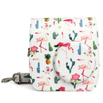 Borsa protettiva per fotocamera in pelle PU modello Flamingo Cactus per fotocamera FUJIFILM Instax Mini 7S / 7C, Flamingo Cactus