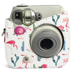 Borsa protettiva per fotocamera in pelle PU modello Flamingo Cactus per fotocamera FUJIFILM Instax Mini 7S / 7C, Flamingo Cactus