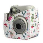 Borsa protettiva per fotocamera in pelle PU modello Flamingo Cactus per fotocamera FUJIFILM Instax Mini 7S / 7C, Flamingo Cactus